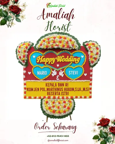 Karangan Papan Bunga Pernikahan di Lemahwungkuk